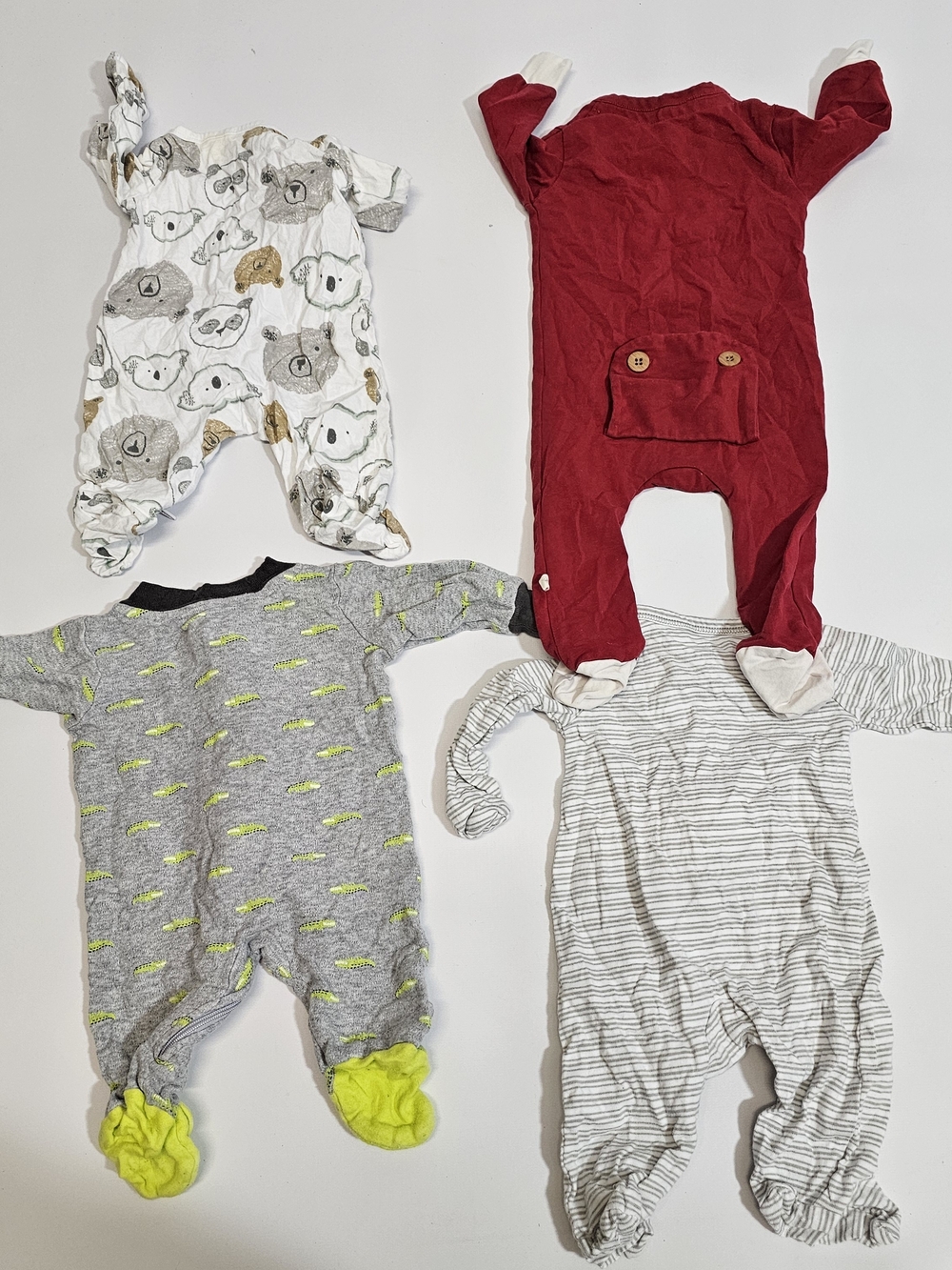 Newborn 15 Piece Bundle Body Suit Footed Pajamas Nike - Picture 3 of 11